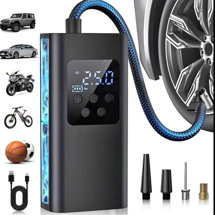 Portable Car Tire Inflator with Type-C Fast Charging