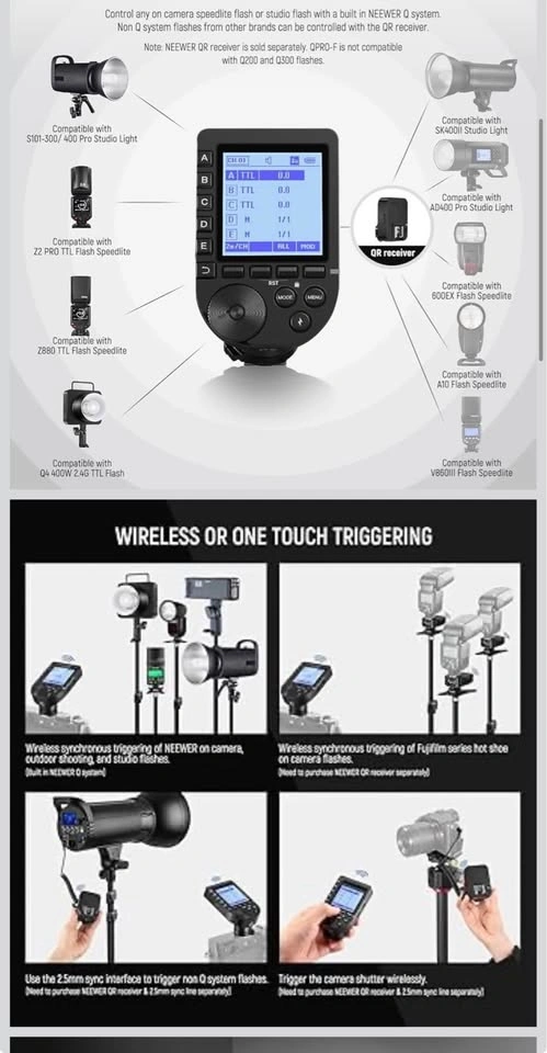 NEEWER Upgraded QPRO-F TTL Wireless Flash Trigger for Fujifilm - photo 2