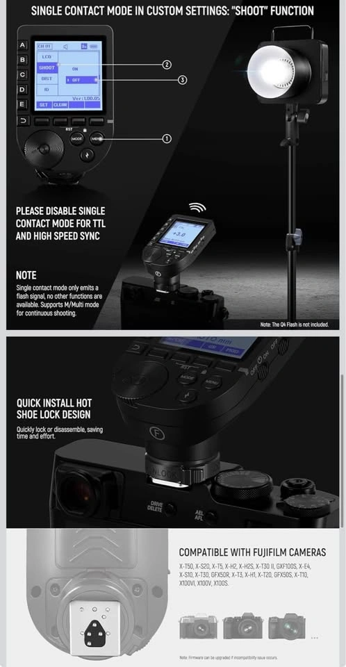 NEEWER Upgraded QPRO-F TTL Wireless Flash Trigger for Fujifilm - photo 4