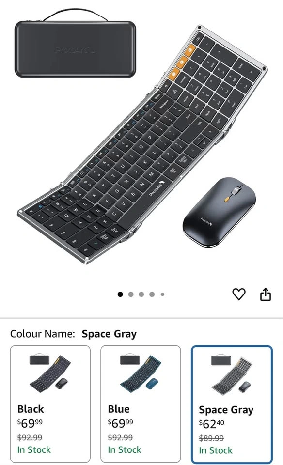 ProtoArc Foldable Keyboard and Mouse Combo - photo 2