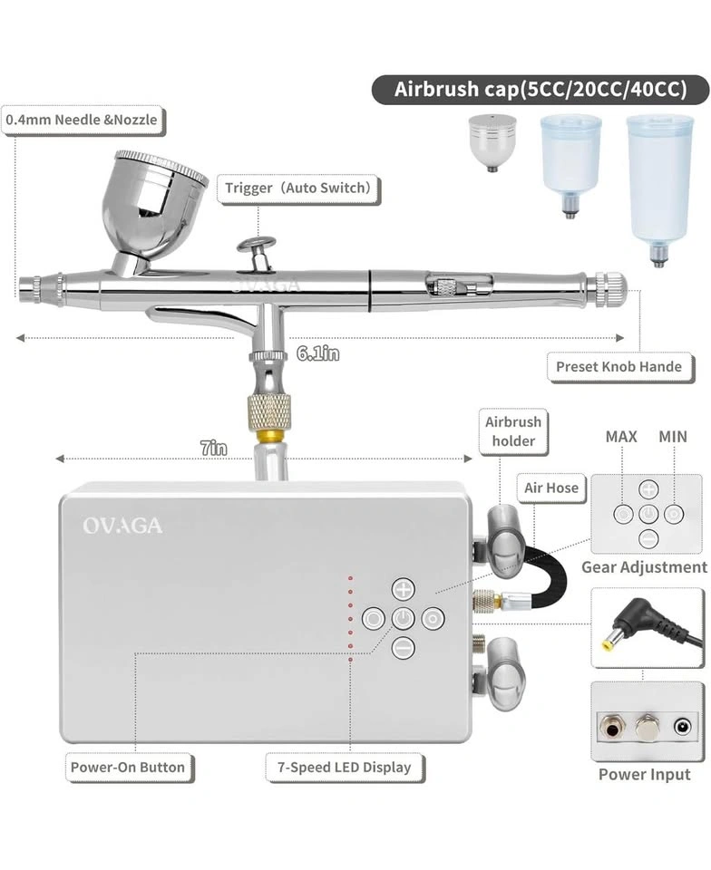 55PSI Ultra-Silent Airbrush Kit with Compressor - photo 3