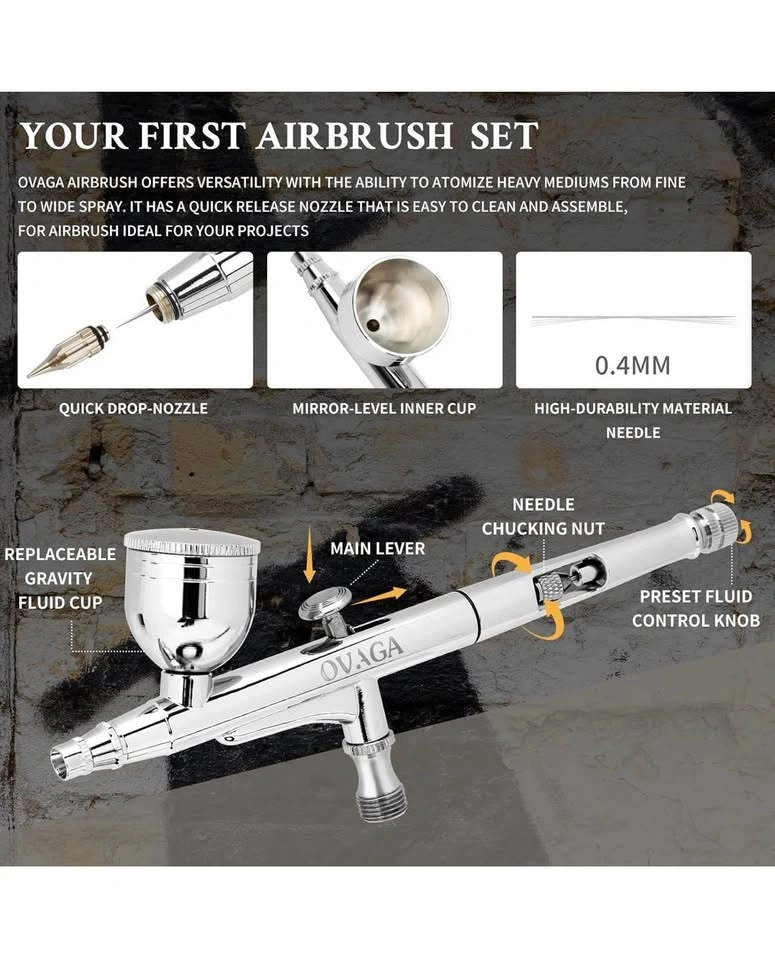 55PSI Ultra-Silent Airbrush Kit with Compressor - photo 5