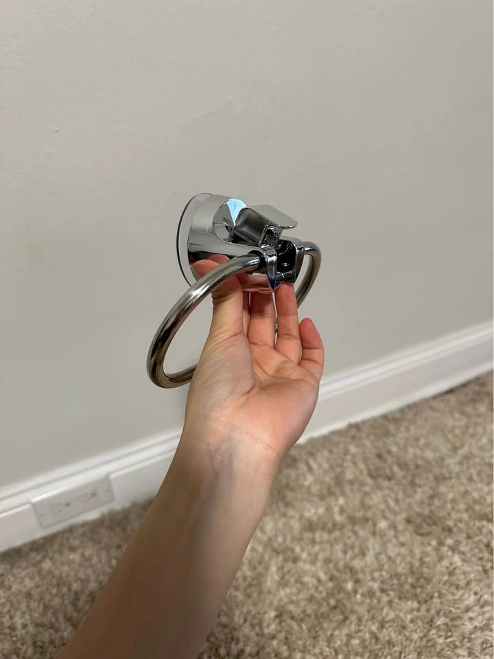 Suction Cup Towel Ring Holder – Chrome Finish - photo 3