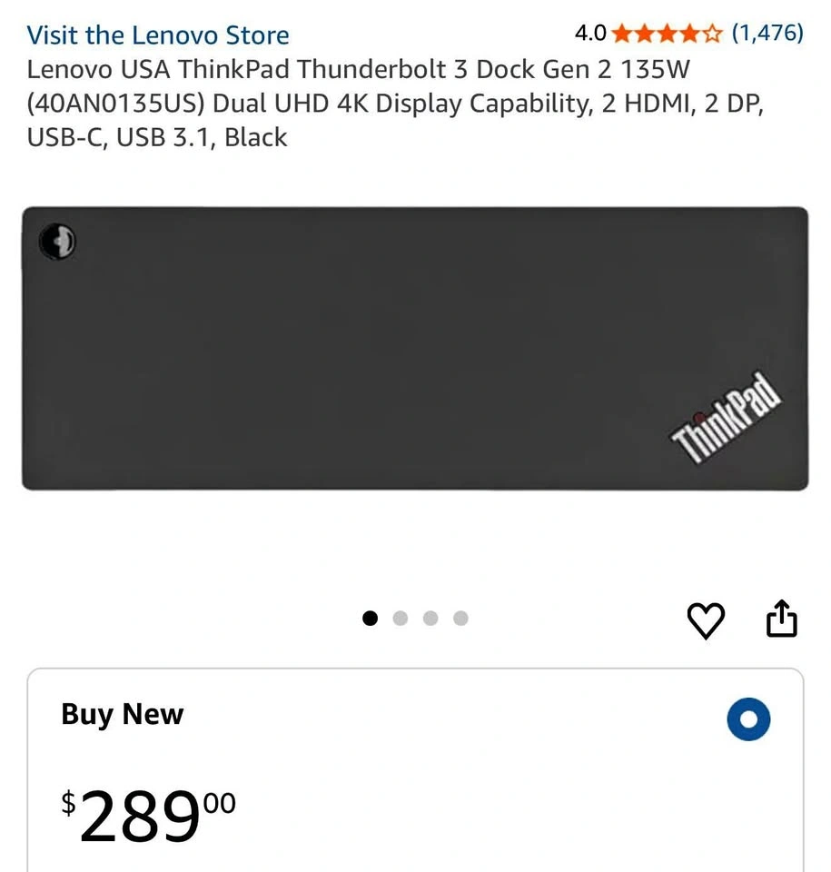 Lenovo ThinkPad Thunderbolt 3 Dock Gen 2 (135W)