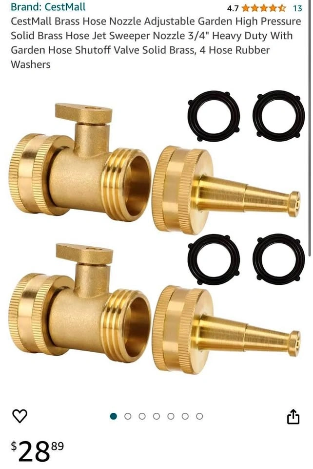 CestMall Brass Hose Nozzle Adjustable Garden