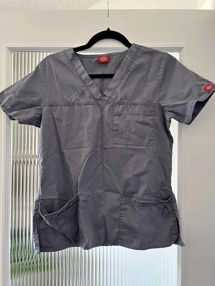 Gray Dickies Scrub Top Size M