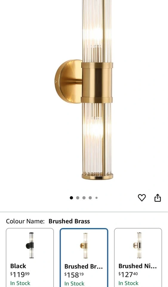 ECOBRT Glass Wall Light Fixture - Antique Brass - photo 2