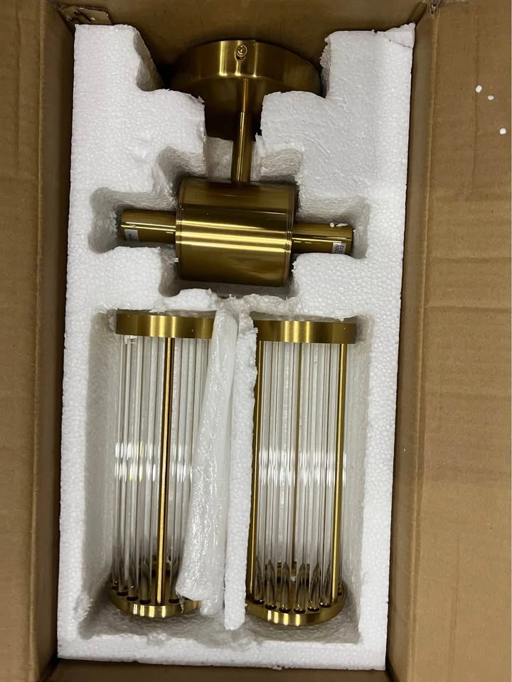 ECOBRT Glass Wall Light Fixture - Antique Brass - photo 4