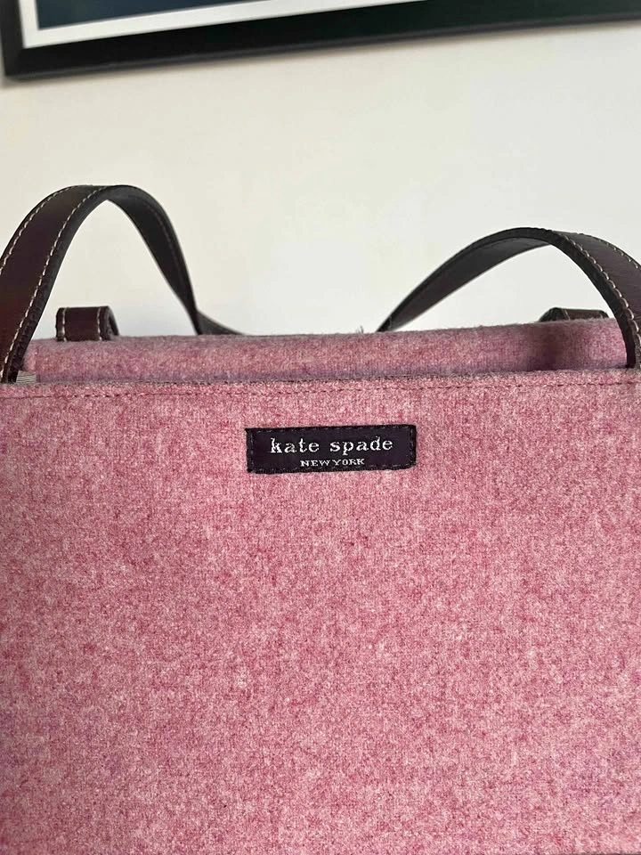 Vintage Kate Spade pink and brown wool purse