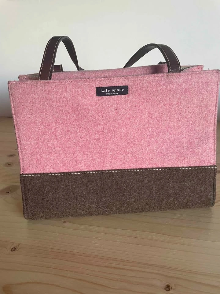 Vintage Kate Spade pink and brown wool purse - photo 4