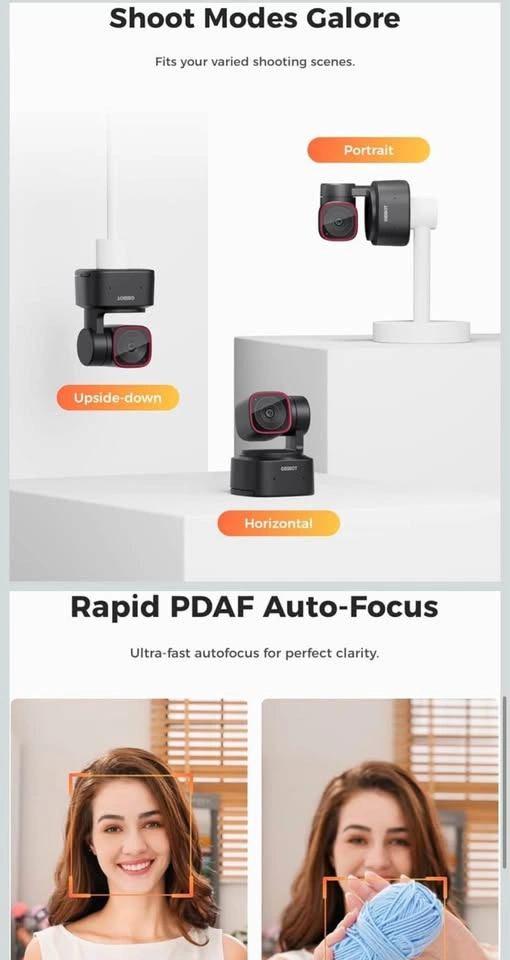 OBSBOT Tiny 2 Lite Webcam 4K AI Tracking Camera - photo 5
