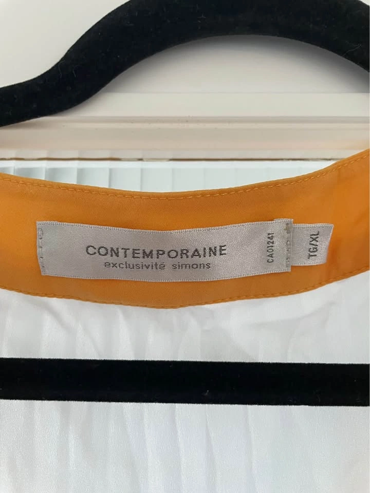 Contemporaine by Simons XL Yellow V-Neck Sheer Overlay - photo 2