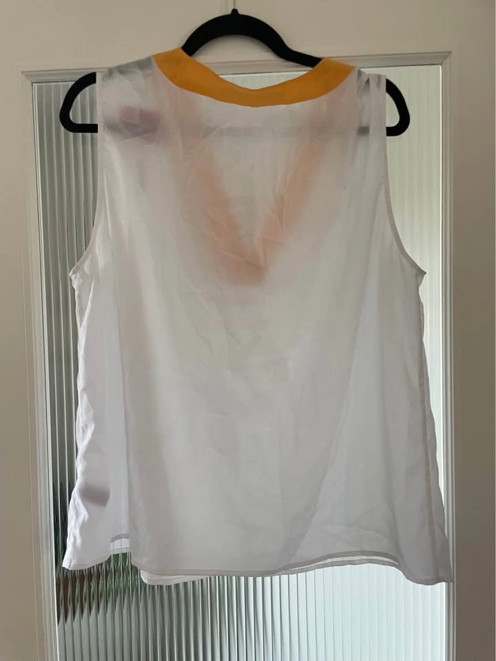 Contemporaine by Simons XL Yellow V-Neck Sheer Overlay - photo 3