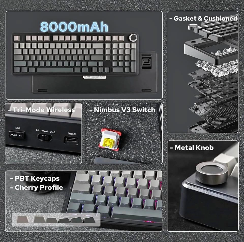 Aula F99 PRO Wireless Gaming Keyboard