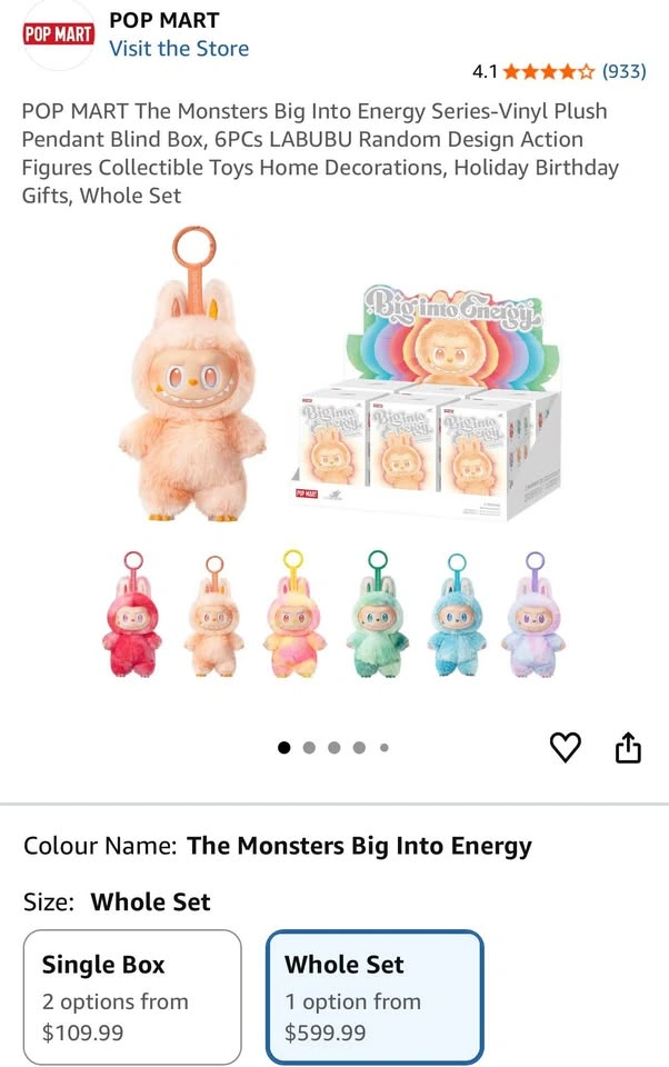 Labubu POP MART The Monsters Big Into Energy Series-Vinyl Plush - photo 2