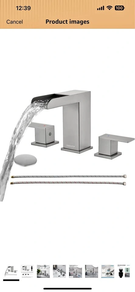 QISHENG Brushed Nickel Bathroom Faucet - 8 Inch