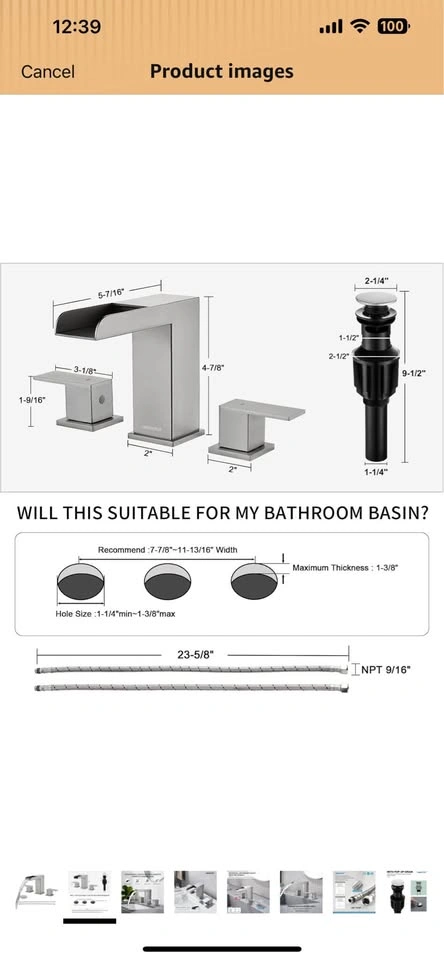 QISHENG Brushed Nickel Bathroom Faucet - 8 Inch - photo 2