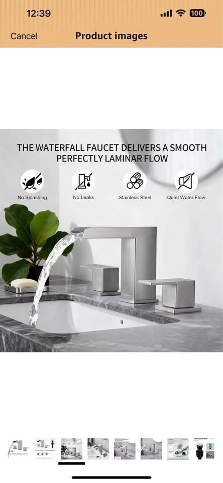 QISHENG Brushed Nickel Bathroom Faucet - 8 Inch - photo 3