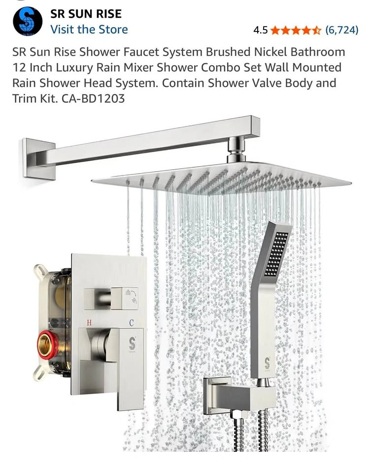 SR Sun Rise Shower Faucet System Brushed Nickel