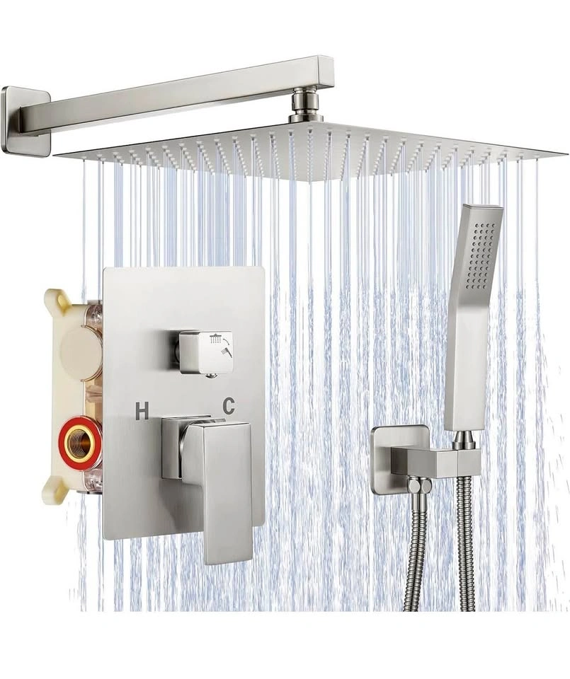 12 Inch Brushed Nickel Shower System