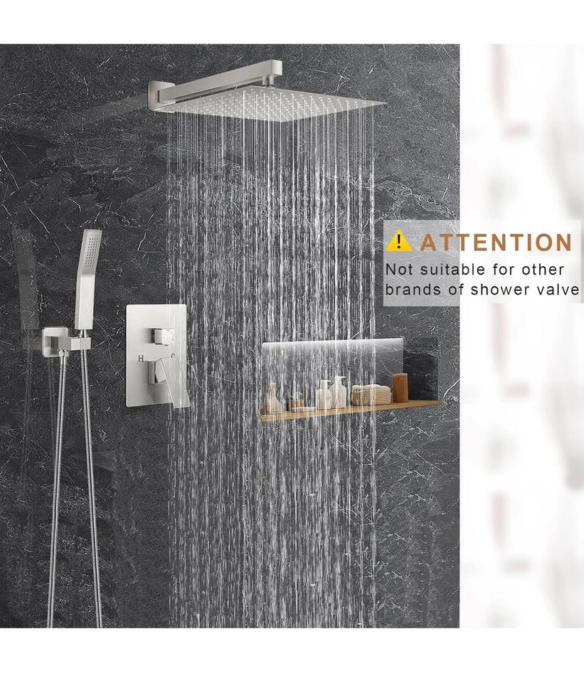 12 Inch Brushed Nickel Shower System - photo 3