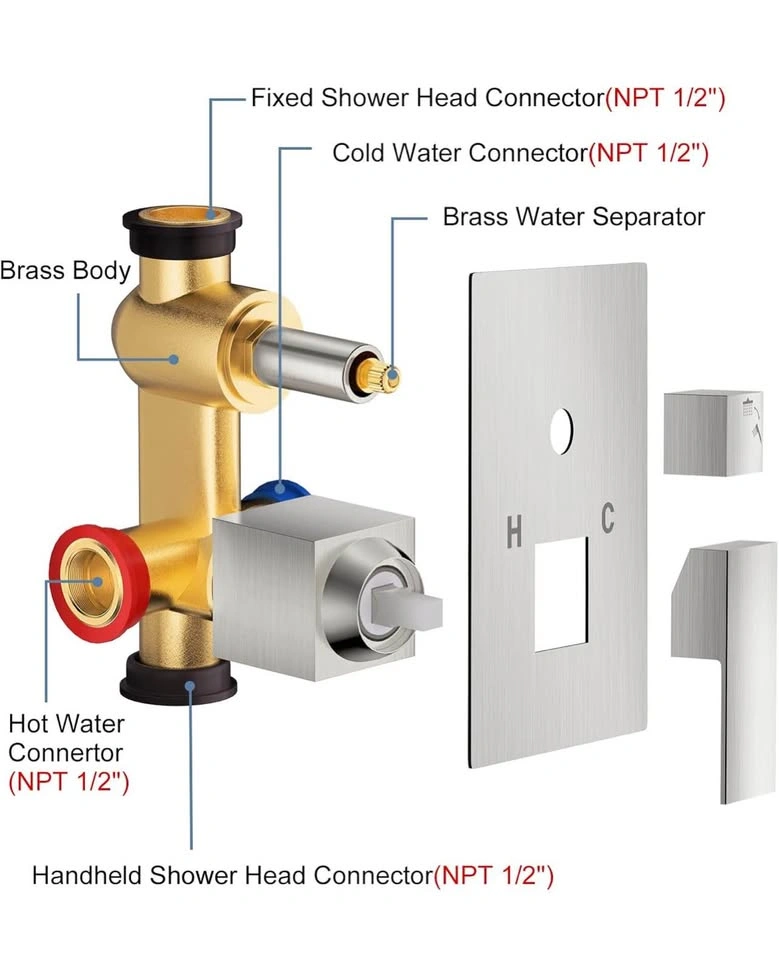 12 Inch Brushed Nickel Shower System - photo 4