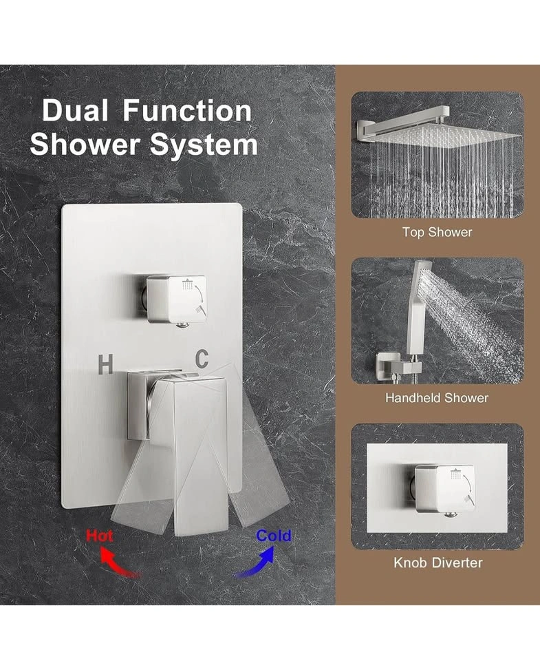 12 Inch Brushed Nickel Shower System - photo 5