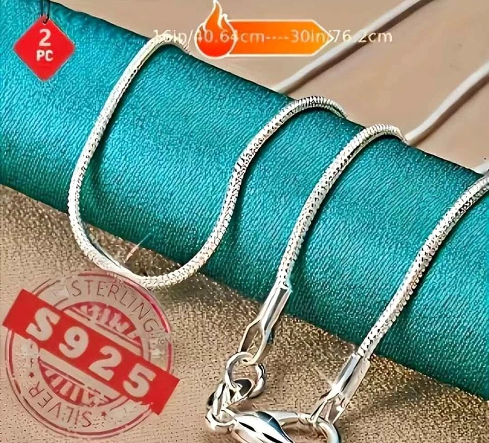 925 Sterling Silver Snake Bone Chain