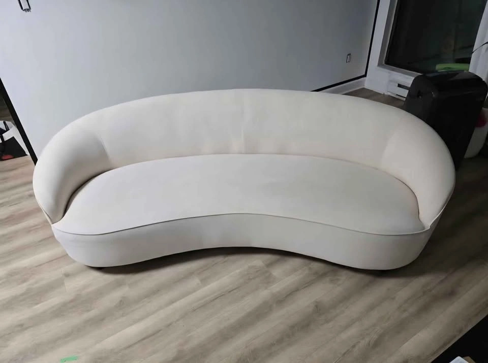 Modern Velvet Curved Sofa - 3 Seater - Delivery Available - photo 4