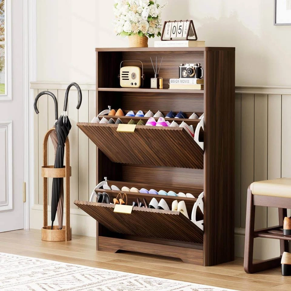 40" Tall Shoe Storage Cabinet - Walnut - photo 3