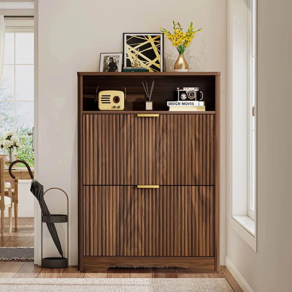 40" Tall Shoe Storage Cabinet - Walnut - photo 4