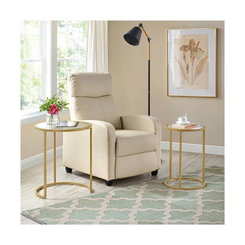 Gold Nesting End Tables Set | Round | Metal Frame | New in Box - photo 4