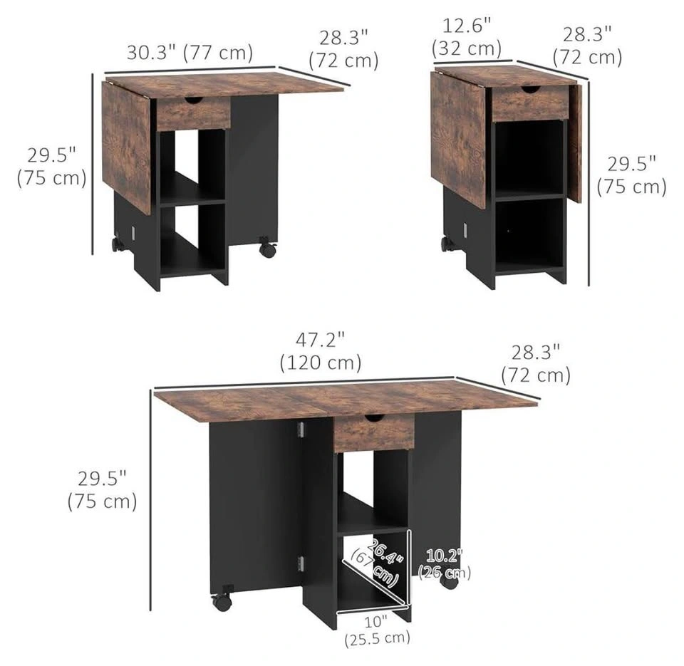 Airial Rectangular Dining/Office Table - Walnut Top, Black Base - photo 2