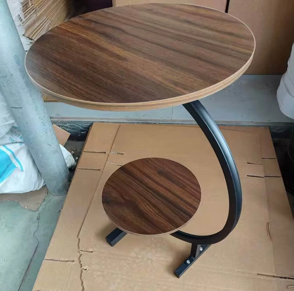 Modern 2-Tier Industrial Side Tables – Set of 2 | Walnut Wood Lo - photo 5