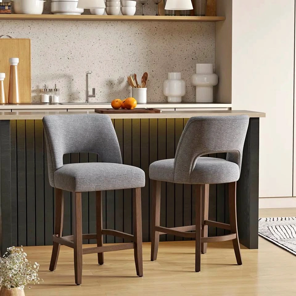 Bisto Counter Height Bar Stools (Set of 2) - Gray/Brown