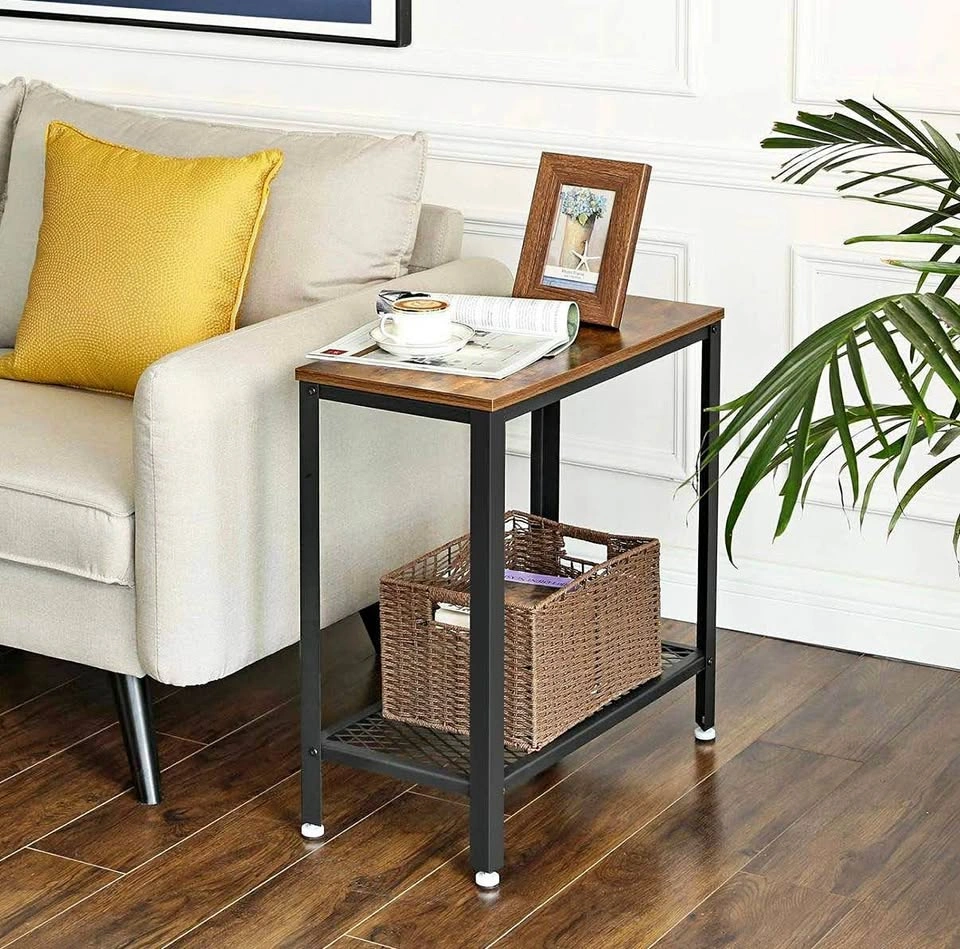 VASAGLE Side Table ULET31BX - 2-Tier Nightstand, Industrial Styl