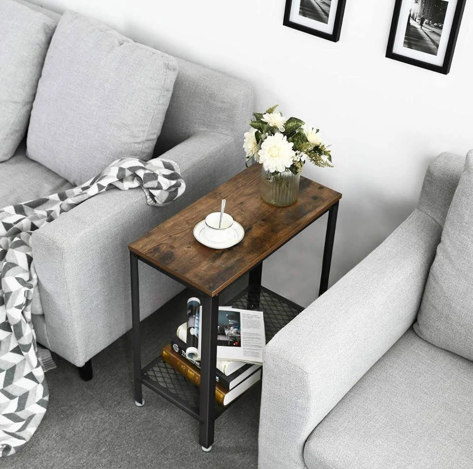 VASAGLE Side Table ULET31BX - 2-Tier Nightstand, Industrial Styl - photo 2