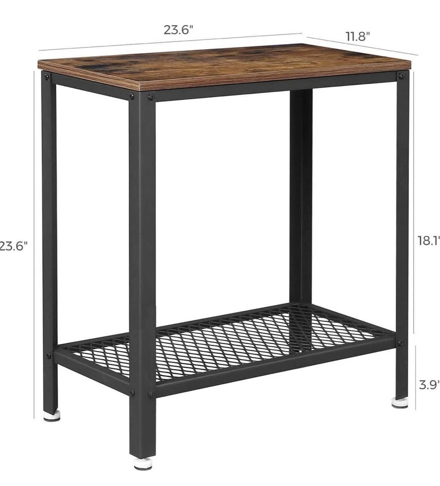 VASAGLE Side Table ULET31BX - 2-Tier Nightstand, Industrial Styl - photo 3