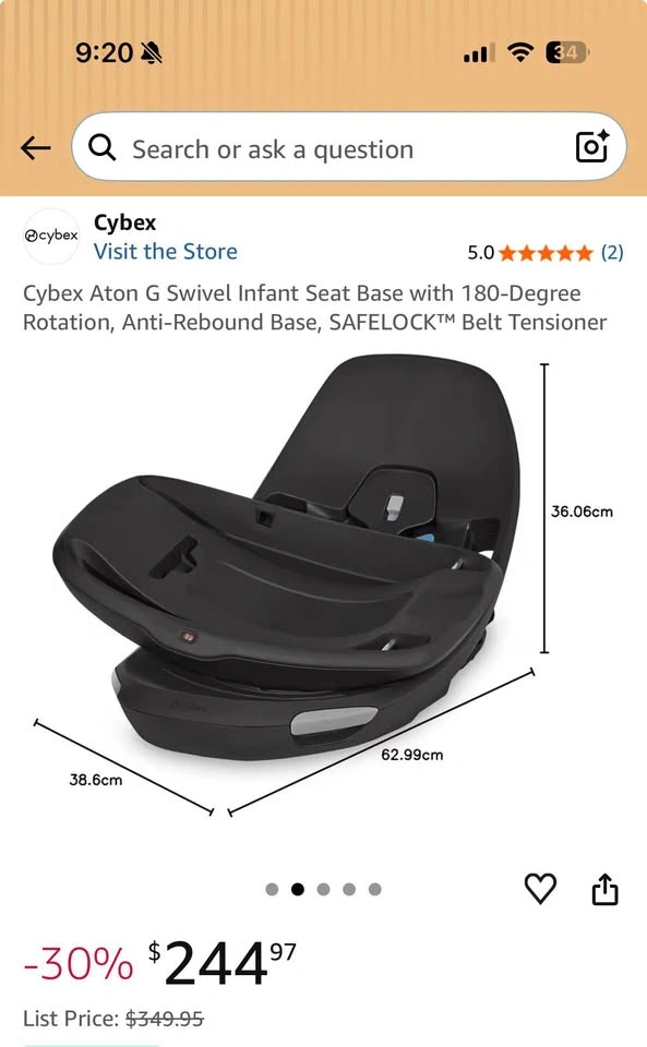 CYBEX 180 SWIVEL INFANT CAR SEAT BASE - photo 2