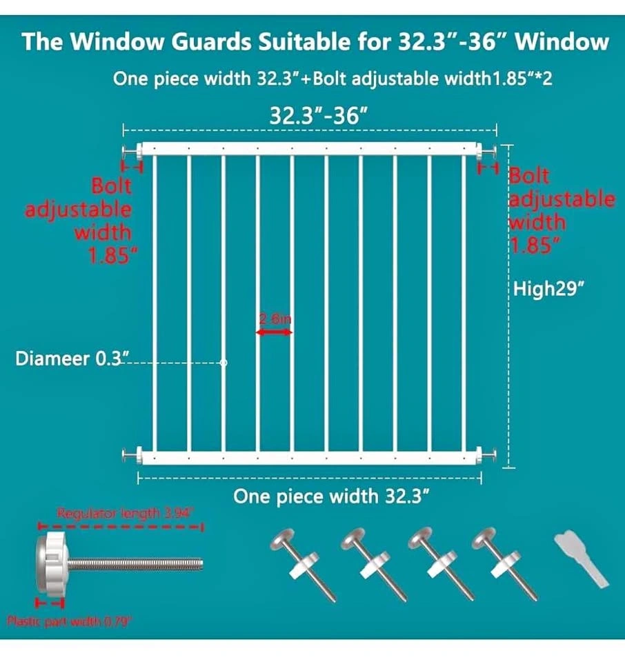 Window Guard for Children 31.49"-36.22" (1 Panel) - Brand New
