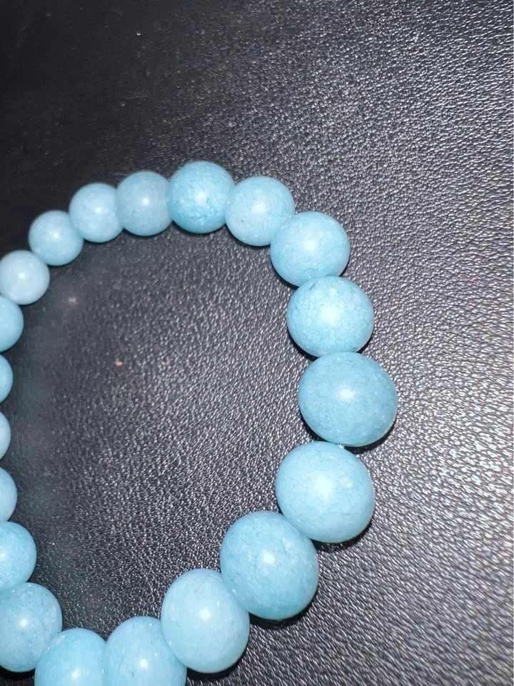 Blue agate beads bracelet - photo 2