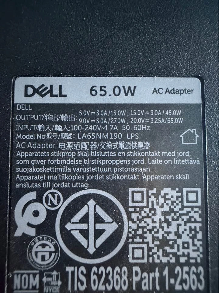 Genuine Dell 65W USB-C Charger LA65NM190 - photo 2
