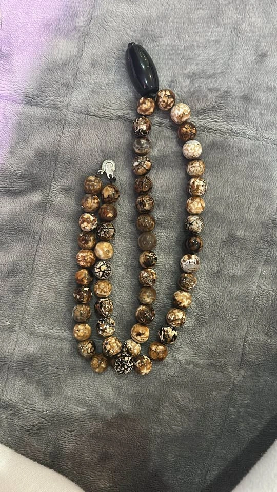 Natural Dragon Vein Agate & Black Tiger Eye Pendant - photo 4