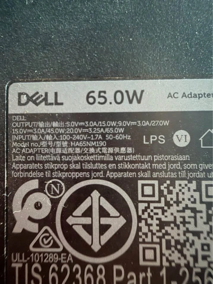 Genuine Dell 65W USB-C Laptop Charger (HA65NM190) - photo 2