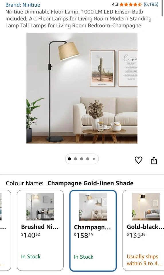 Nintiue Dimmable Arc Floor Lamp, 65" - photo 2