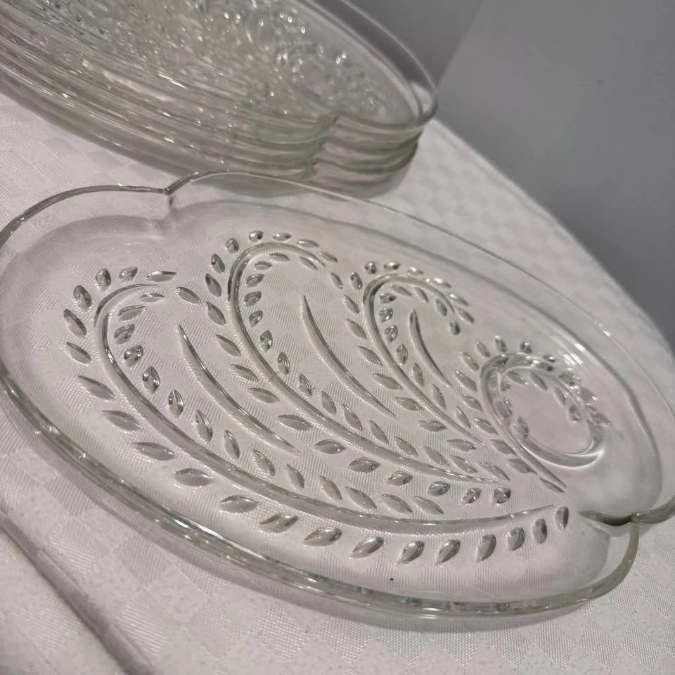 Set of 4 Vintage Homestead Snack Plates - Federal Glass - photo 4