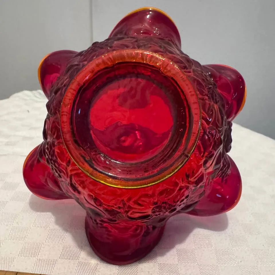 Vintage Ruby Art Glass Basket - Fenton? - photo 4