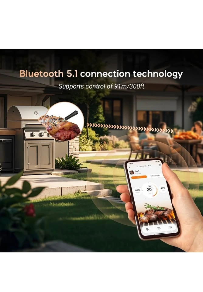 INKBIRD Wireless Meat Thermometer, 300ft Bluetooth - photo 4