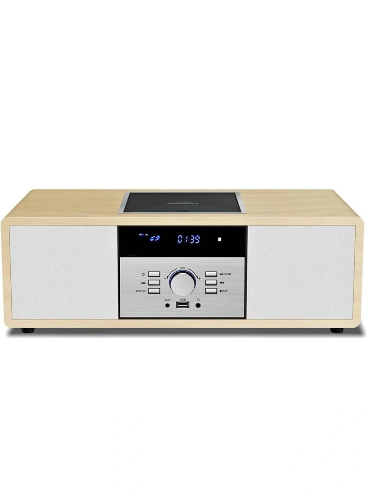 Vintage Wooden Hi-Fi Bluetooth Stereo System with CD Player