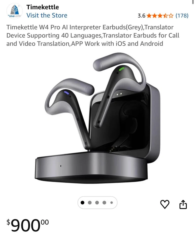 Timekettle W4 Pro AI Interpreter Earbuds (Grey) - photo 2